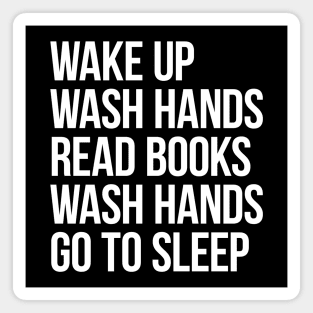 Wash Hands Read Books White Magnet